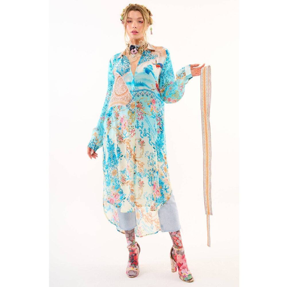 Aratta Rocco Beauty Shirt-Dress: Sky